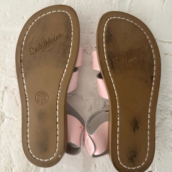 Salt Water Original Pink Leather Sandals Kids Size 12 - Picture 3 of 7